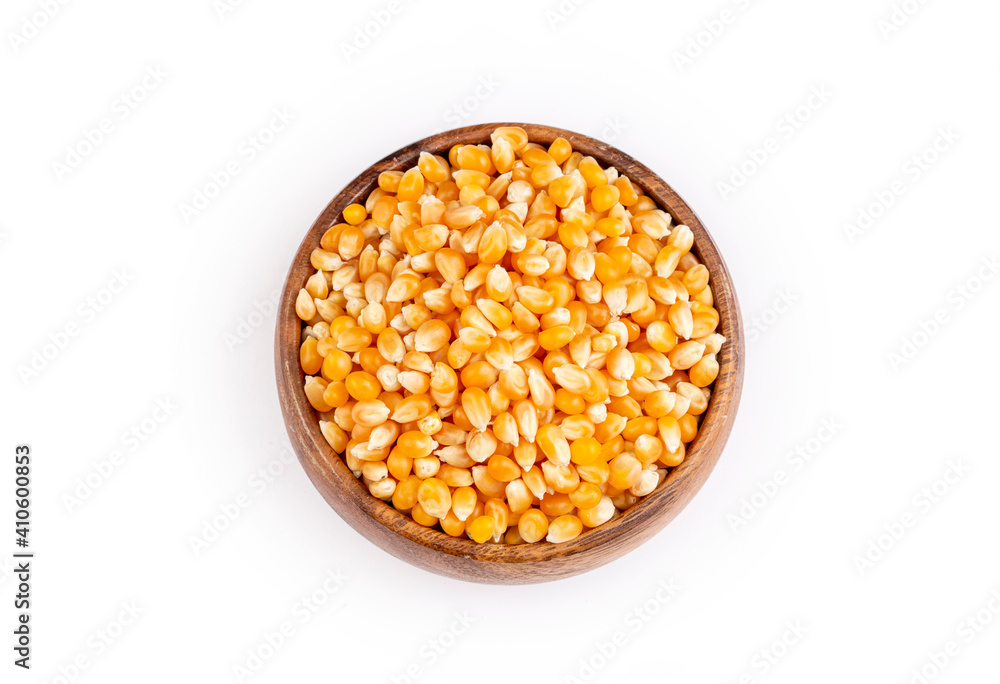 Dried corn on the white background Dried corn on the white background