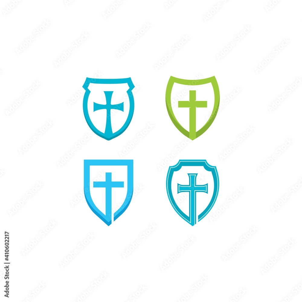 cross with shield logo vector icon illustration cross with shield logo vector icon illustration