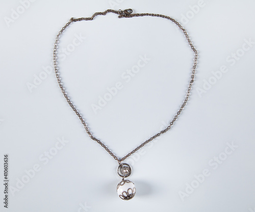 Necklace isolated on white background. Concept of fashion.