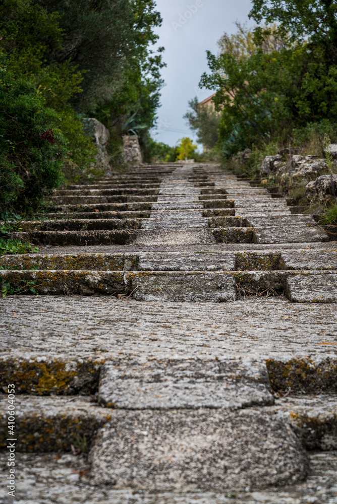 Stone steps, Mali Iz, Island of Iz, Zadar archipelago, Dalmatia, Croatia