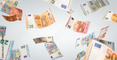 Flying Euro Banknotes photo