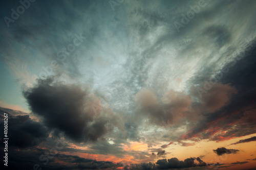 Beautiful sky with cloud before sunset