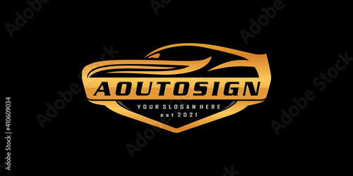 automotive logo. vector cars dealers, detailing and modification logo design concept illustration