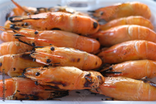 seafood on dish for background