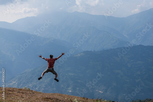 Himalaya mountain leap