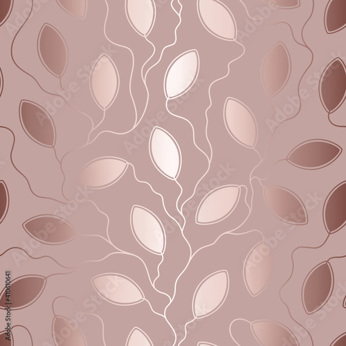 Vector seamless pattern. Flowers leaf plant. Repeated floral leaves. Background pastel color. Elegant design branch flower for prints, covers, cases, gift wrappers, curtains, textiles, wallpapers