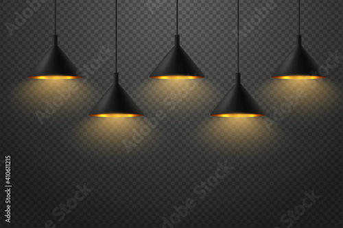 Modern black ceiling lamp ceiling luminaire set