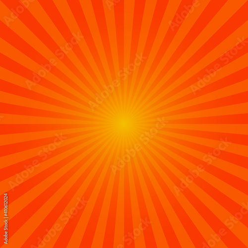 Bright orange sunburst background design.