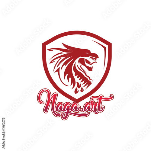 Dragon logo. Dragon fire icon. Vector illustration