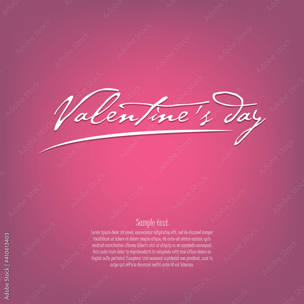 HHappy Valentines Day. Design pattern for greeting card, banner, poster, flyer, invitation. Text on an isolated background. Vector illustration