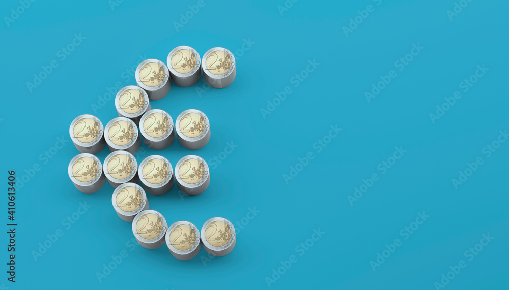 abstract euro coins as finance symbol - 3D Illustration abstract euro coins as finance symbol - 3D Illustration