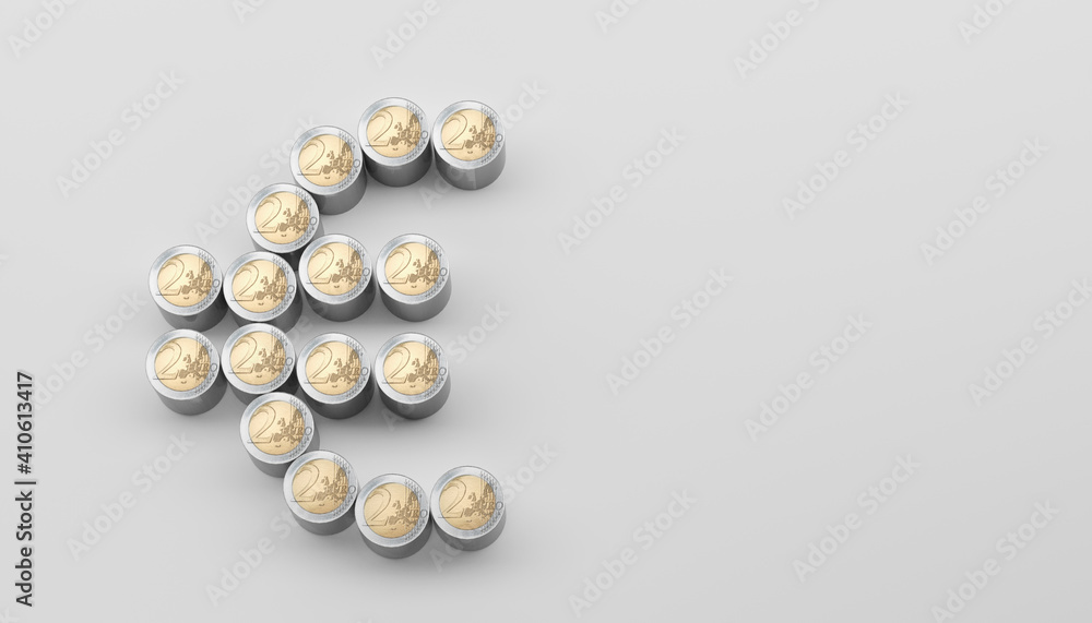 abstract euro coins as finance symbol - 3D Illustration abstract euro coins as finance symbol - 3D Illustration