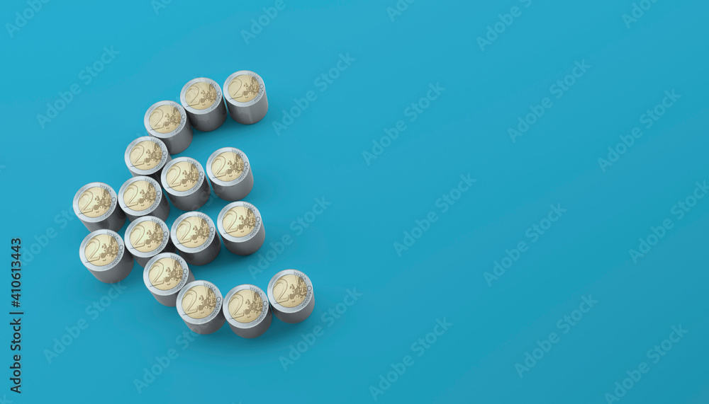 abstract euro coins as finance symbol - 3D Illustration abstract euro coins as finance symbol - 3D Illustration