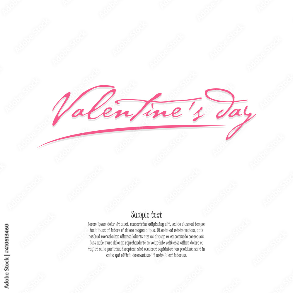 HHappy Valentines Day. Design pattern for greeting card, banner, poster, flyer, invitation. Text on an isolated background. Vector illustration