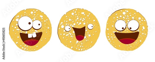 pancake character. Vector illustration isolated on white background. Round flapjack. Pancake week. fritter