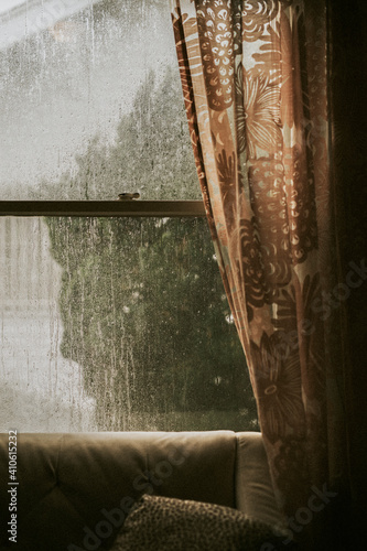 Bild auf Leinwand Rainy day outside the window