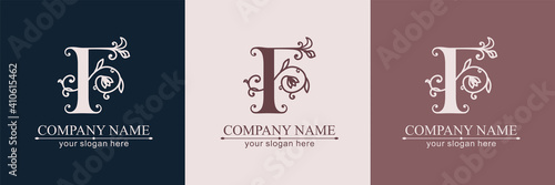 Premium Vector F logo. Monnogram, lettering and business cards. Personal logo or sign for branding an elite company. Vector design.