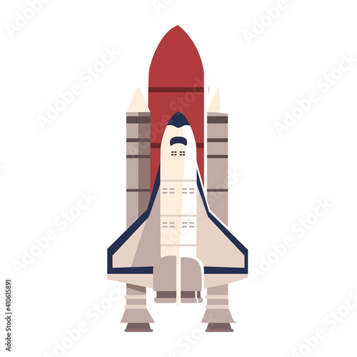 space shuttle launching detailed vector icon