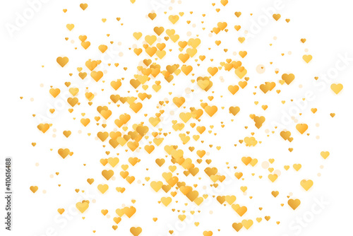 Vintage gold heart confetti, great design for any purposes. Golden glitter background. Vector banner