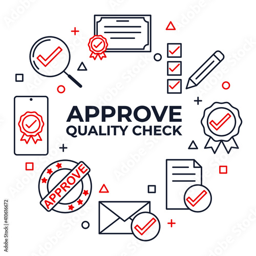 set icon approvement. accreditation icon. business quality check symbol template for graphic and web design collection logo vector illustration