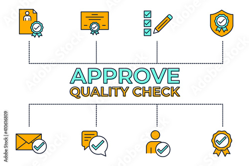 set icon approvement. accreditation icon. business quality check symbol template for graphic and web design collection logo vector illustration