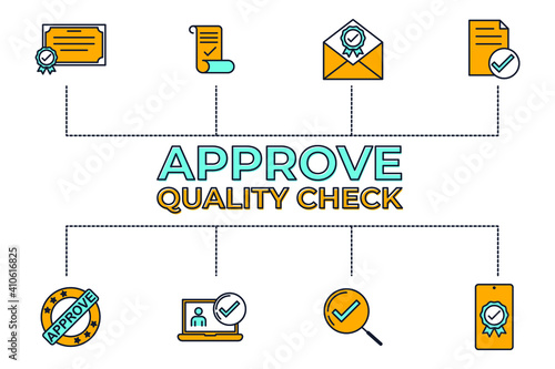 set icon approvement. accreditation icon. business quality check symbol template for graphic and web design collection logo vector illustration