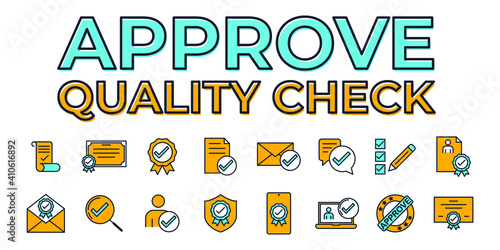 set icon approvement. accreditation icon. business quality check symbol template for graphic and web design collection logo vector illustration