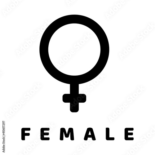 Female or woman Gender Symbol related vector glyph icon. Isolated on white background. Vector illustration.