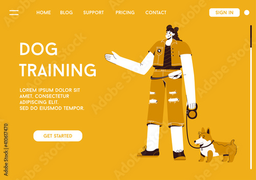 Vector landing page of Dog Training concept