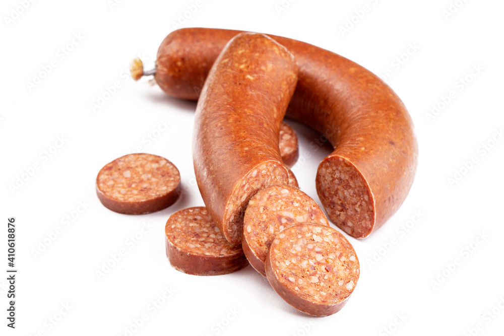 Fototapeta premium Turkish sausage on the white background