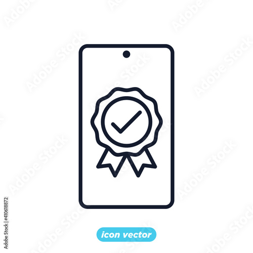 approvement icon. business quality check symbol template for graphic and web design collection logo vector illustration