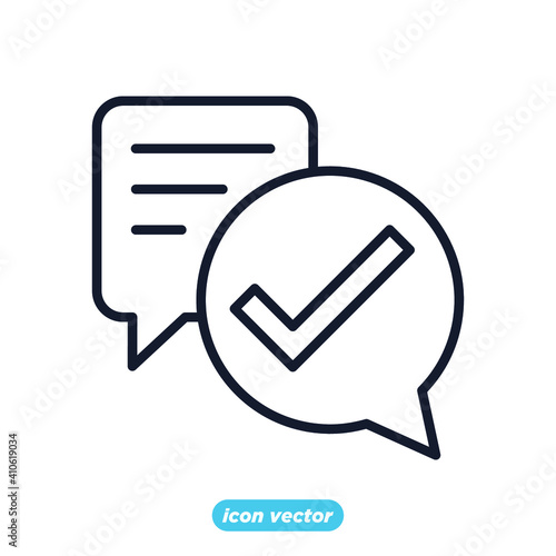 approvement icon. business quality check symbol template for graphic and web design collection logo vector illustration