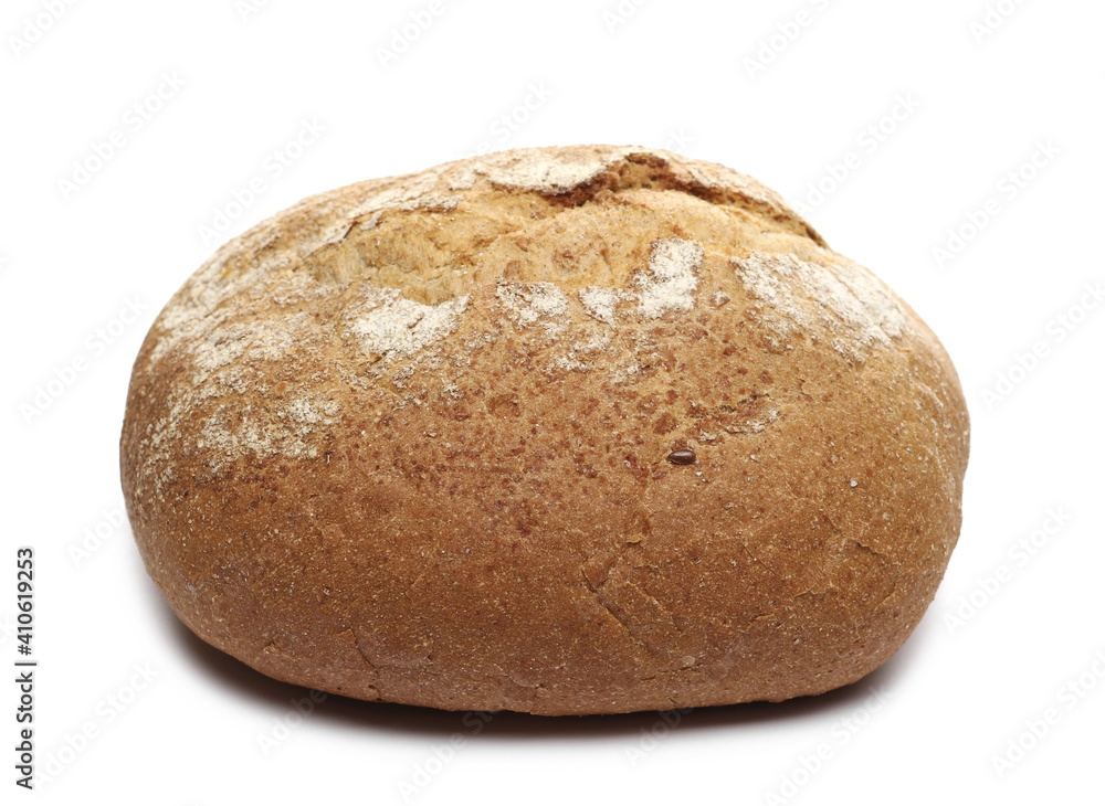 Buckwheat bread loaf isolated on white background