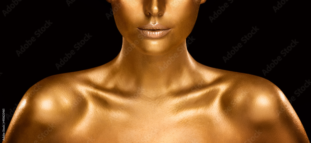 Εκτύπωση καμβά Fashion Gold Skin Beauty Woman Portrait