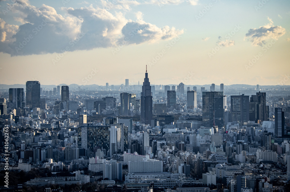 Fototapeta premium 夕方の新宿の街並み