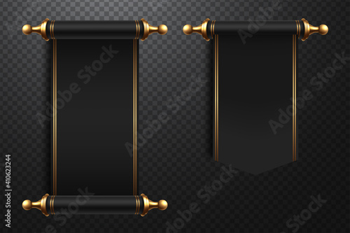3d realistic scrolls illustration on transparent background