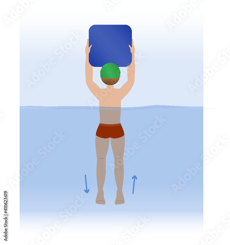 Man practice freestyle swimming - illustration
