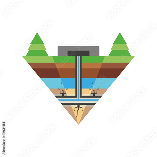 fracking oil and gas drilling industry on construction site