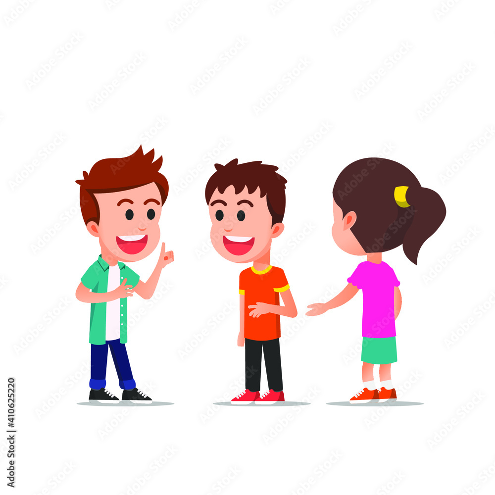 The children who were talking to each other The children who were talking to each other