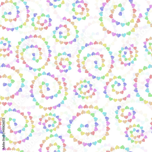 seamless decoration pattern background with multicolour heart line
