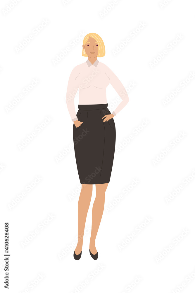 Fototapeta premium blond young businesswoman standing avatar character