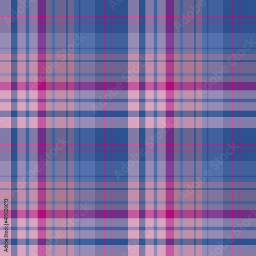 Seamless pattern in wonderful pink, blue and purple colors for plaid, fabric, textile, clothes, tablecloth and other things. Vector image.