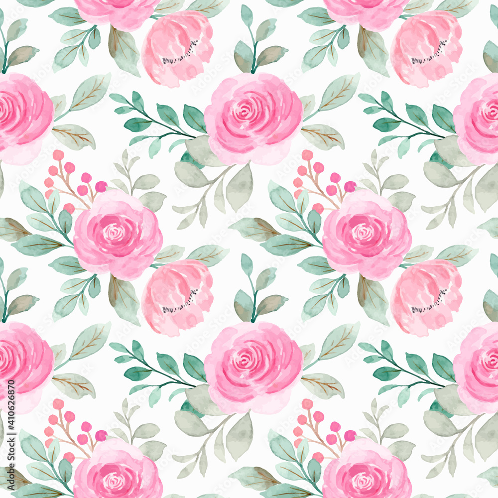 custom made wallpaper toronto digitalSeamless pattern of pink watercolor floral