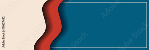 Horizontal geometric stripe banner media cover template. Vintage Blue background vector illustration