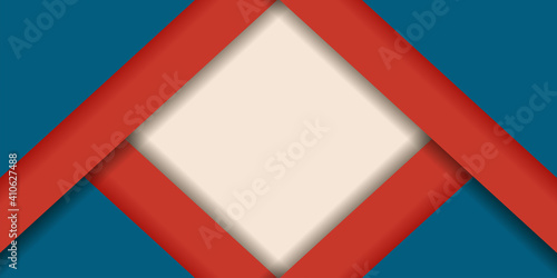 Horizontal geometric stripe banner media cover template. Vintage Blue background vector illustration