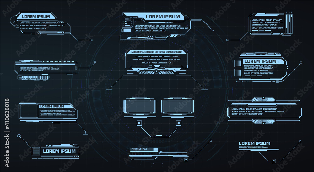 Callouts. Callout bar labels with titles in HUD style. Interface elements, UI, GUI. Info boxes hud templates. Futuristic set advertising communication. Vector illustration Callouts. Callout bar labels with titles in HUD style. Interface elements, UI, GUI. Info boxes hud templates. Futuristic set advertising communication. Vector illustration