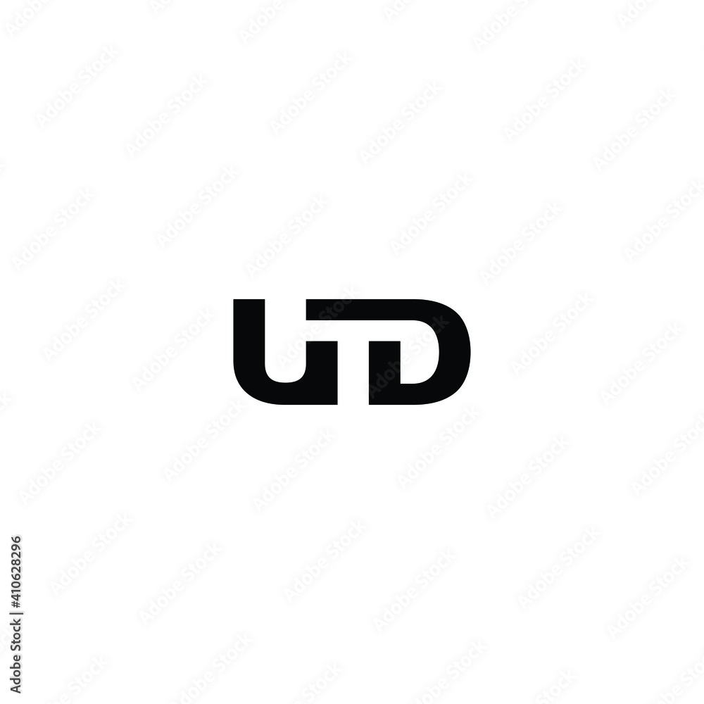 UTD letter monogram logo with negative space UTD letter monogram logo with negative space