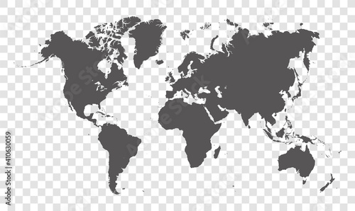 World map - vector illustration of earth map on transparent background 
