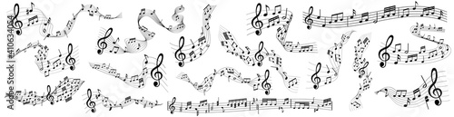 vector sheet music - musical notes melody on white background 