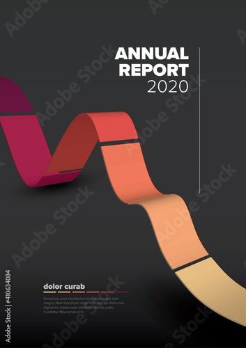 Dark Annual report cover template with abstract graph